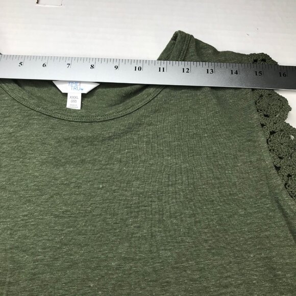 Time and Tru Women's Size 3XL 22 Crochet Trim Tank Top Green New With Tags - Picture 9 of 14